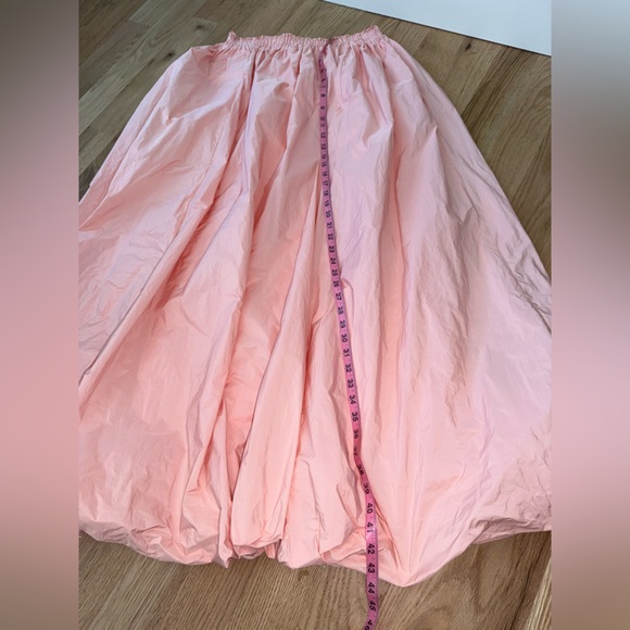 Anthropologie Bubble Hem Poofy Maxi Skirt Elastic Waist Peach Coral Pink XL - Picture 7 of 14